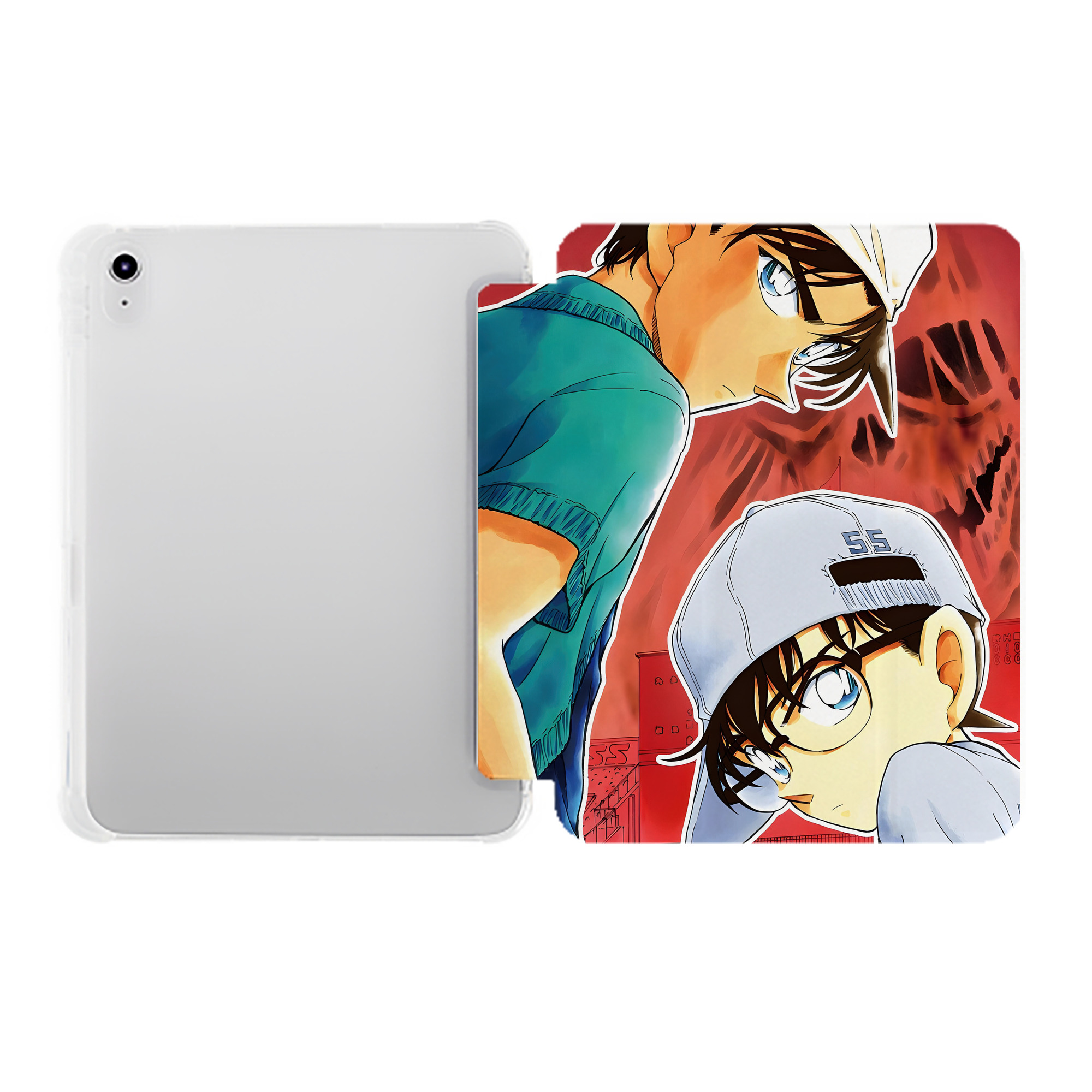 （画像用） 名探偵コナン Detective Conan IPad ケース ペン収納付き 三つ折りスタンド PUレザー×シリコン 対応機種9.5/10.5/10.9インチ